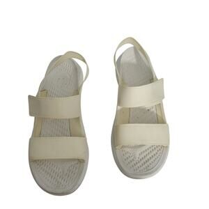Crocs Literide 360 Cream Sandals Size 9  31026-2857